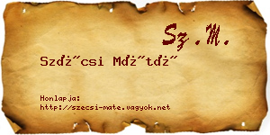 Szécsi Máté névjegykártya