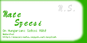 mate szecsi business card